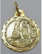 Medalla Virgen de Lourdes de Oro de Ley
