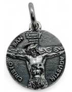 Medalla Cristo de San Agustin de Plata de Ley